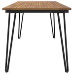 vidaXL Table de jardin avec pieds épingle à cheveux 160x80x75 acacia