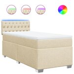 vidaXL Sommier à lattes de lit avec matelas Crème 100x200 cm Tissu