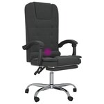Fauteuil de massage inclinable de bureau informatique étude velours noir 02_0025423