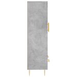 vidaXL Buffet haut gris béton 69 5x31x115 cm bois d'ingénierie