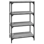 vidaXL Bibliothèque Sonoma gris 60x33x100 cm Bois d'ingénierie acier