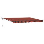 vidaXL Auvent Rétractable with orange et marron 450 × 350 cm tissu