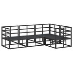 vidaXL Ensemble de canapé de jardin avec coussin 4 Pièces Noir Aluminium