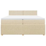 vidaXL Sommier à lattes de lit avec matelas Crème 200x200 cm Tissu