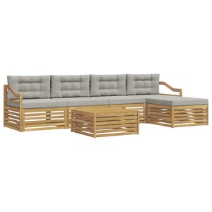 vidaXL Ensemble de canapés d'extérieur 6 Pièces Blanc et gris clair