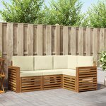 vidaXL Ensembles de canapés avec coussin 4 Pièces Naturel et Crème