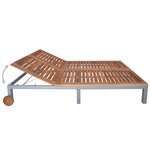 Vidaxl chaise longue 2 places avec coussin acacia solide et acier