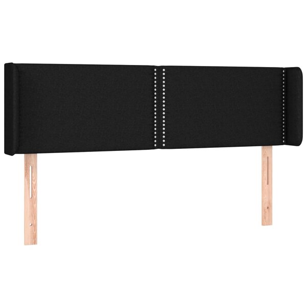 vidaXL Tête de lit avec oreilles Noir 147x16x78/88 cm Tissu