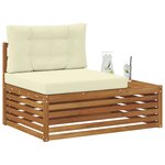 vidaXL Canapé d'extérieur extrémité Naturel 115 x 83 x 73 cm