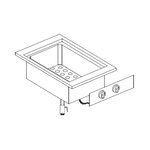 Bain-marie encastrable electrique gn 1/1 - série 600 - combisteel - nvt. - acier inoxydable 400x600x260mm