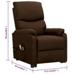 vidaXL Fauteuil de massage Marron foncé Tissu