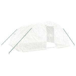 vidaXL Serre avec cadre en acier Blanc 20 m² 5x4x2 3 m