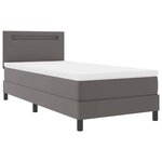 vidaXL Cadre de lit avec matelas Gris 90 x 200 cm Faux cuir