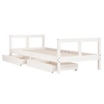 vidaXL Cadre de lit enfant tiroirs blanc 80x200 cm bois de pin massif