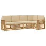 vidaXL Ensemble de canapés d'extérieur 5 pc Blanc et Beige Polyester
