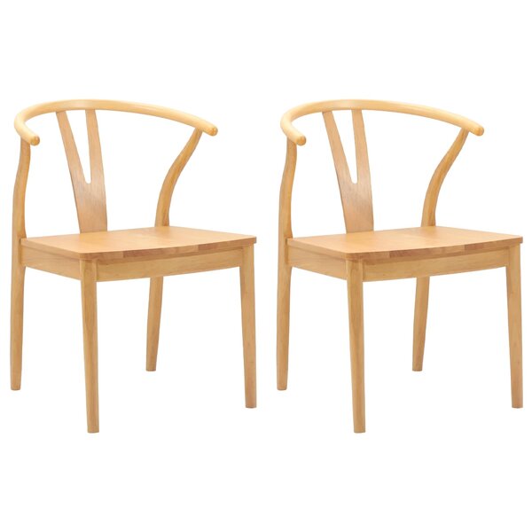 vidaXL Chaise de salle à manger 2 Pièces Naturel