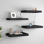 vidaXL Étagères murales flottantes 4 Pièces noir 40x23x3 8 cm MDF