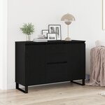 vidaXL Buffet Chêne noir 101.5 x 35 x 70 cm Bois d'ingénierie