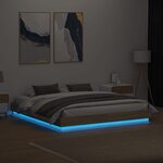 vidaXL Cadre de lit avec LED sans matelas chêne sonoma 180x200 cm