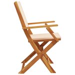 vidaXL Chaises de jardin pliantes lot de 4 beige tissu et bois massif
