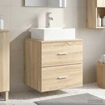vidaXL Vanité de lavabo mural Chêne Sonoma 49 5 x 41 x 62 5 cm