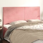 vidaXL Tête de lit Rose 200x5x118/128 cm Velours