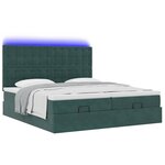vidaXL Cadre de lit ottoman avec matelas vert foncé 200x200 cm velours