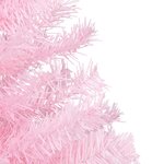 vidaXL Arbre de Noël artificiel pré-éclairé et boules rose 210 cm PVC