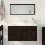 vidaXL Ensemble de mobilier de salle de bain 2 Pièces Chêne noir