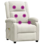 vidaXL Fauteuil électrique de massage Crème Velours