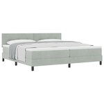 vidaXL Lit à ressorts avec matelas Gris clair 200 x 200 cm Velours