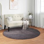 vidaXL Tapis de surface Rond HUARTE Anthracite Ø 200 CM Polyester