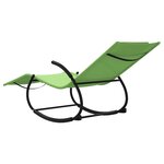 vidaXL Chaises longues à bascule 2 Pièces Vert Acier et textilène