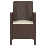 vidaXL Salon de jardin 3 Pièces avec coussins Rotin PP Marron