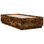 vidaXL Cadre de lit avec lumières LED chêne fumé 90x190 cm