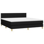 vidaXL Sommier à lattes de lit avec matelas Noir 160x200 cm Tissu