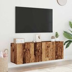 vidaXL Meubles TV muraux 2 Pièces vieux bois 60x30x41 cm