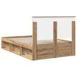 vidaXL Cadre de lit Chêne artisan 135 x 190 cm Pin massif