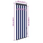vidaXL Store roulant d'extérieur 60x250 cm Bleu et blanc