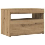 vidaXL Meuble TV avec lumières LED chêne artisanal bois d'ingénierie