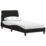vidaXL Lit avec matelas noir 90x190 cm tissu