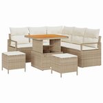 vidaXL Ensemble de canapé de jardin 8 Pièces Beige Poly rotin