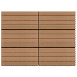 vidaXL Carreau de terrasse 6 pc Marron 60 x 30 cm WPC