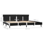 vidaXL Cadre de lit avec LED sans matelas Gris Similicuir 180x200 cm