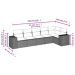 vidaXL Salon de jardin 6 Pièces avec coussins gris clair résine tressée