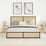 VidaXL Tables de chevet avec lumières LED 2Pièces chêne sonoma 38x34x50cm