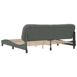 vidaXL Cadre de lit sans matelas Hvar gris foncé 200x200 cm tissu