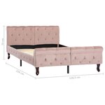 vidaXL Cadre de lit Rose Velours 120x200 cm