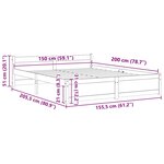 vidaXL Cadre de lit sans matelas blanc bois massif 150x200 cm
