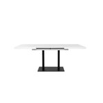 ORLANDO Table a manger a rallonge - Style contemporain - Laqué blanc et noir - L 120-200 x P 80 x H 75 cm